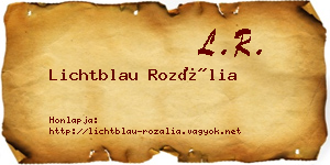 Lichtblau Rozália névjegykártya